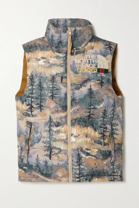 유럽직배송 구찌 패딩조끼 GUCCI + The North Face embroidered printed quilted shell down vest 29419655932660603