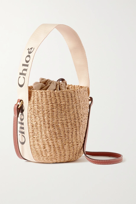 유럽직배송 끌로에 바스켓백 CHLOÉ + NET SUSTAIN Woody small leather-trimmed raffia basket bag 2204324140514366
