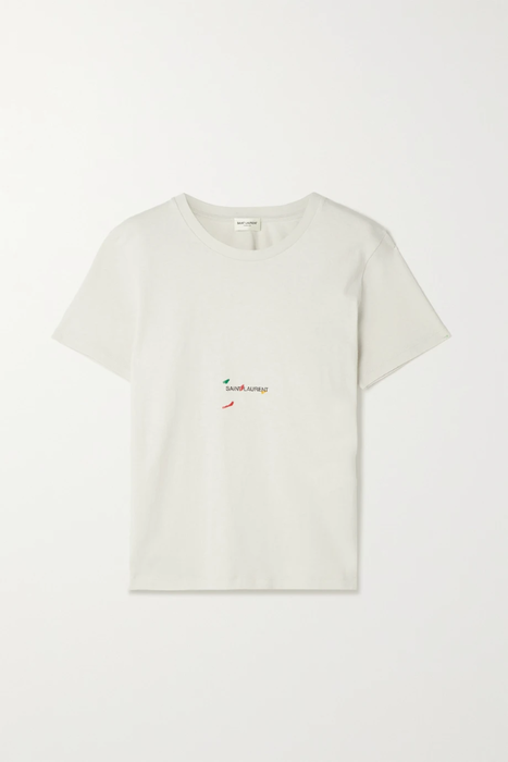 유럽직배송 생로랑 티셔츠 SAINT LAURENT Printed cotton-jersey T-shirt 31840166392286770
