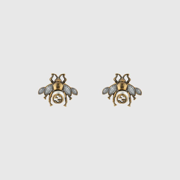 유럽직배송 구찌 GUCCI Gucci Bee earrings with crystals  489894J1D518062