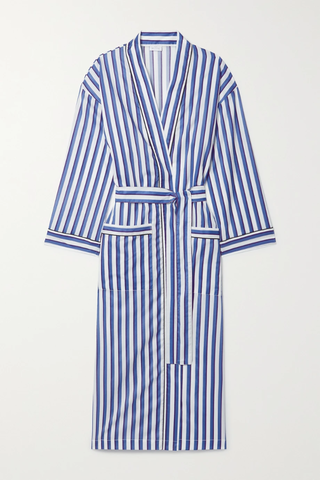 유럽직배송 POUR LES FEMMES Belted striped cotton-voile robe 42247633208075127
