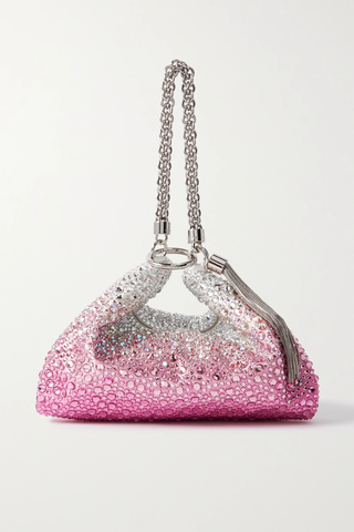 유럽직배송 지미추 숄더백 JIMMY CHOO Callie tasseled crystal-embellished degradé satin shoulder bag 43769801096906050