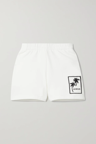 유럽직배송 몽클레어 MONCLER Embellished appliquéd cotton-jersey shorts 25185454455946757