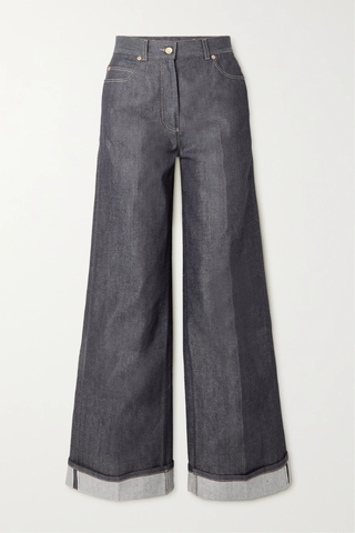 유럽직배송 구찌 GUCCI Horsebit-detailed high-rise wide-leg jeans 45666037504264478