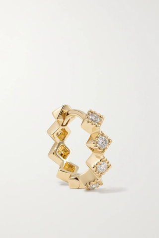 유럽직배송 잭키에이슈 싱글 귀걸이 JACQUIE AICHE 14-karat gold diamond single hoop earring 38063312419089271