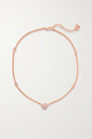유럽직배송 구찌 목걸이 GUCCI Rose gold-tone, crystal and faux pearl necklace 1647597277686407