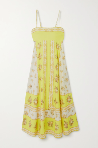 유럽직배송 ALÉMAIS Catalina shirred floral-print cotton-blend voile midi dress 45666037504311725