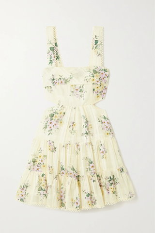 유럽직배송 ALÉMAIS Margot tiered cutout printed cotton and silk-blend voile mini dress 45666037504311741