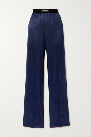 유럽직배송 톰포드 팬츠 TOM FORD Velvet-trimmed stretch-silk satin pants 42247633208084253