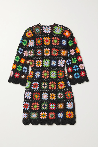 유럽직배송 ALIX PINHO Love Square crocheted cotton mini dress 1647597282643197