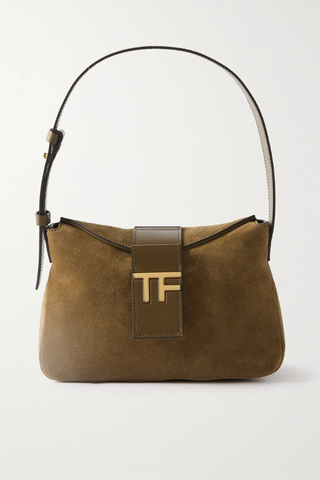 유럽직배송 톰포드 숄더백 TOM FORD Hobo mini leather-trimmed suede shoulder bag 1647597283783590