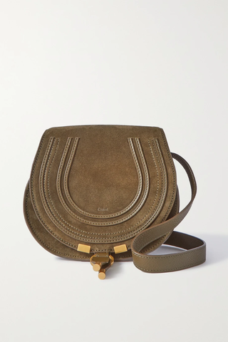 유럽직배송 끌로에 숄더백 CHLOÉ Marcie mini textured leather-trimmed suede shoulder bag 1647597277208811