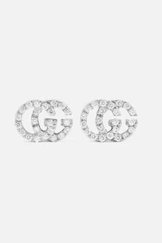 유럽직배송 구찌 귀걸이 GUCCI 18-karat white gold diamond earrings 17957409492981363