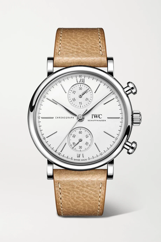 유럽직배송 IWC SCHAFFHAUSEN Portofino Automatic Chronograph 39mm stainless steel and leather watch 1647597282528999